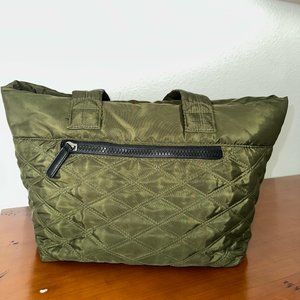 Sondra Roberts Quilted Puff Tote/Purse Olive/Military green